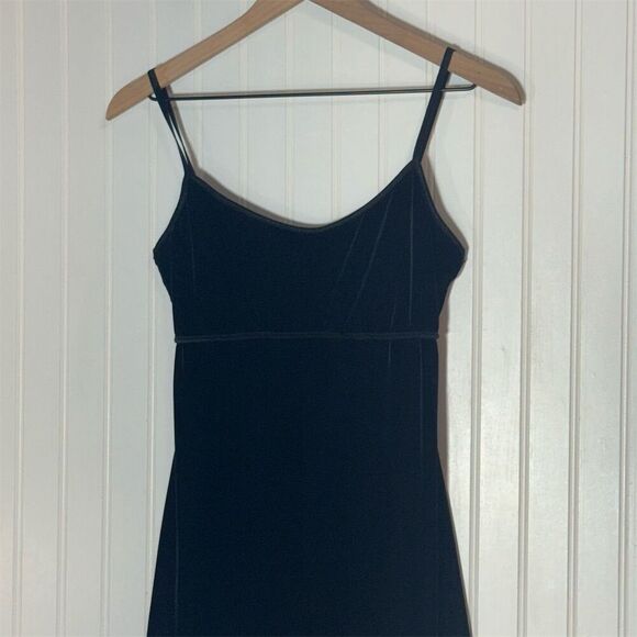 Y2K Rampage Black Velvet Mini Slip Dress Spaghetti Strap Medium 90s Coquette M - Picture 4 of 10